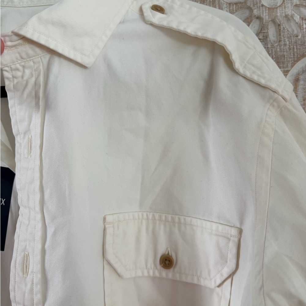 Men's Cream Button-Up Jacket/Shirt - Picture 3 of 4